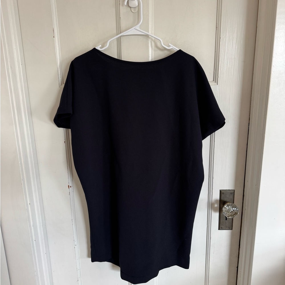 NWT Kaarem‎ triangle dolman open back dress in blue/black size small - Picture 3 of 12